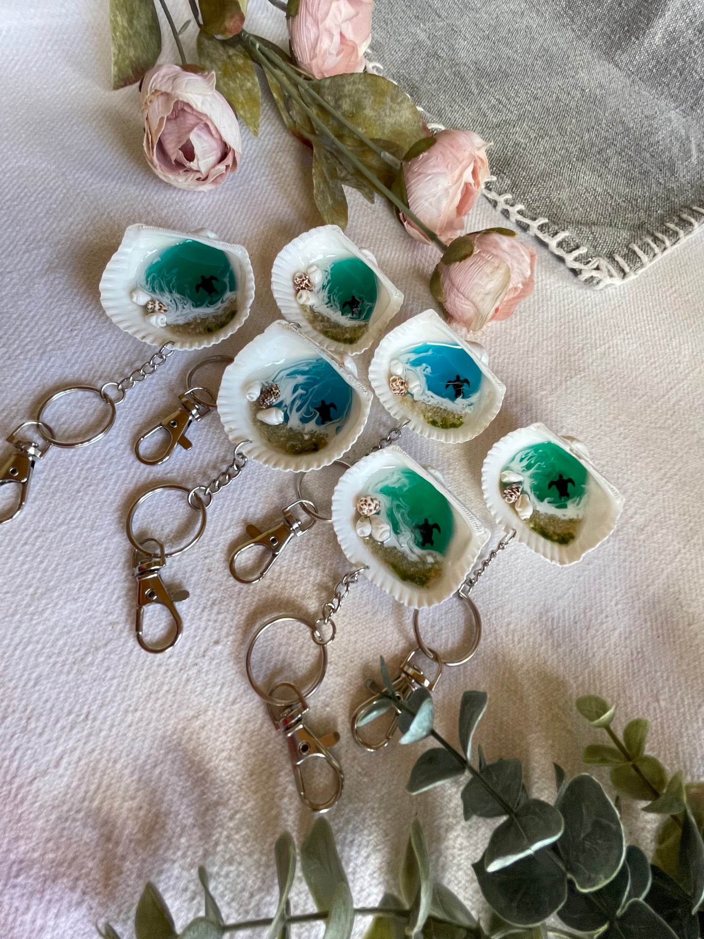 Seaside Serenity: Resin Ocean Keychains