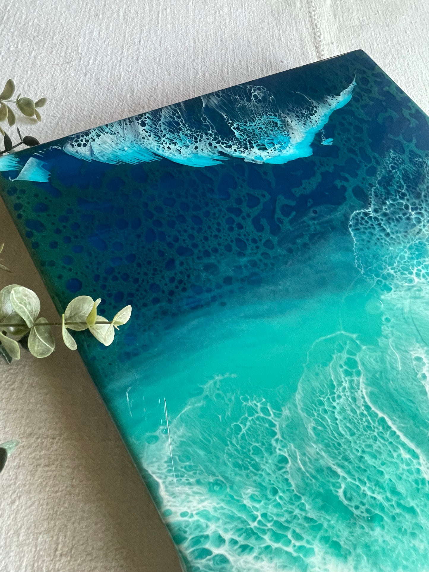 Resin art ocean waves/seascape wall art/painting