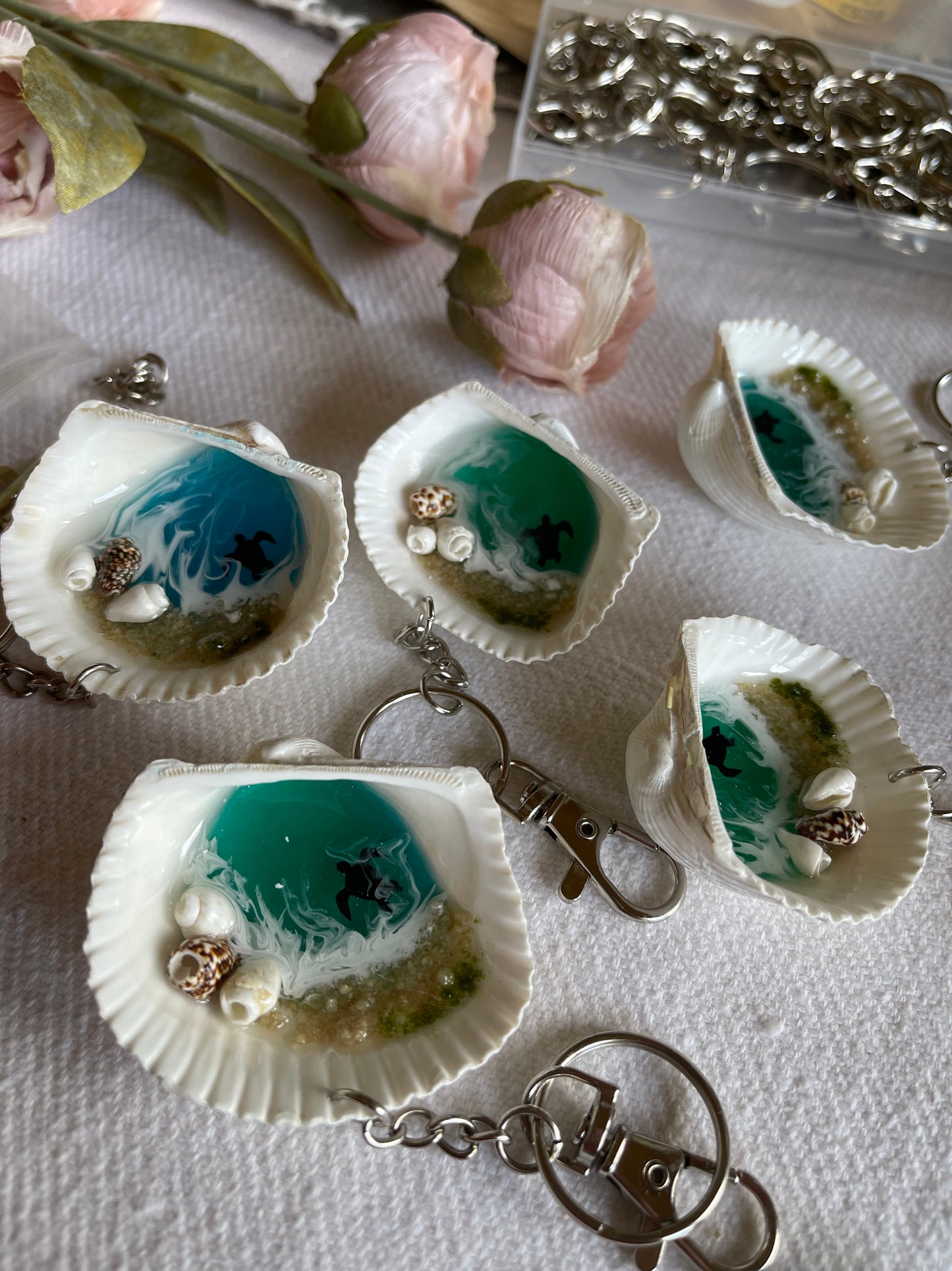 Seaside Serenity: Resin Ocean Keychains