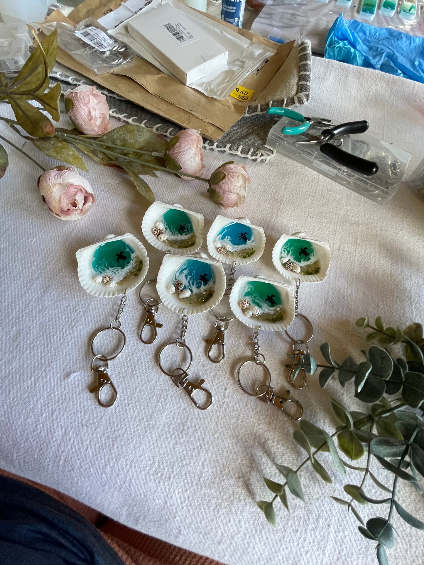 Seaside Serenity: Resin Ocean Keychains