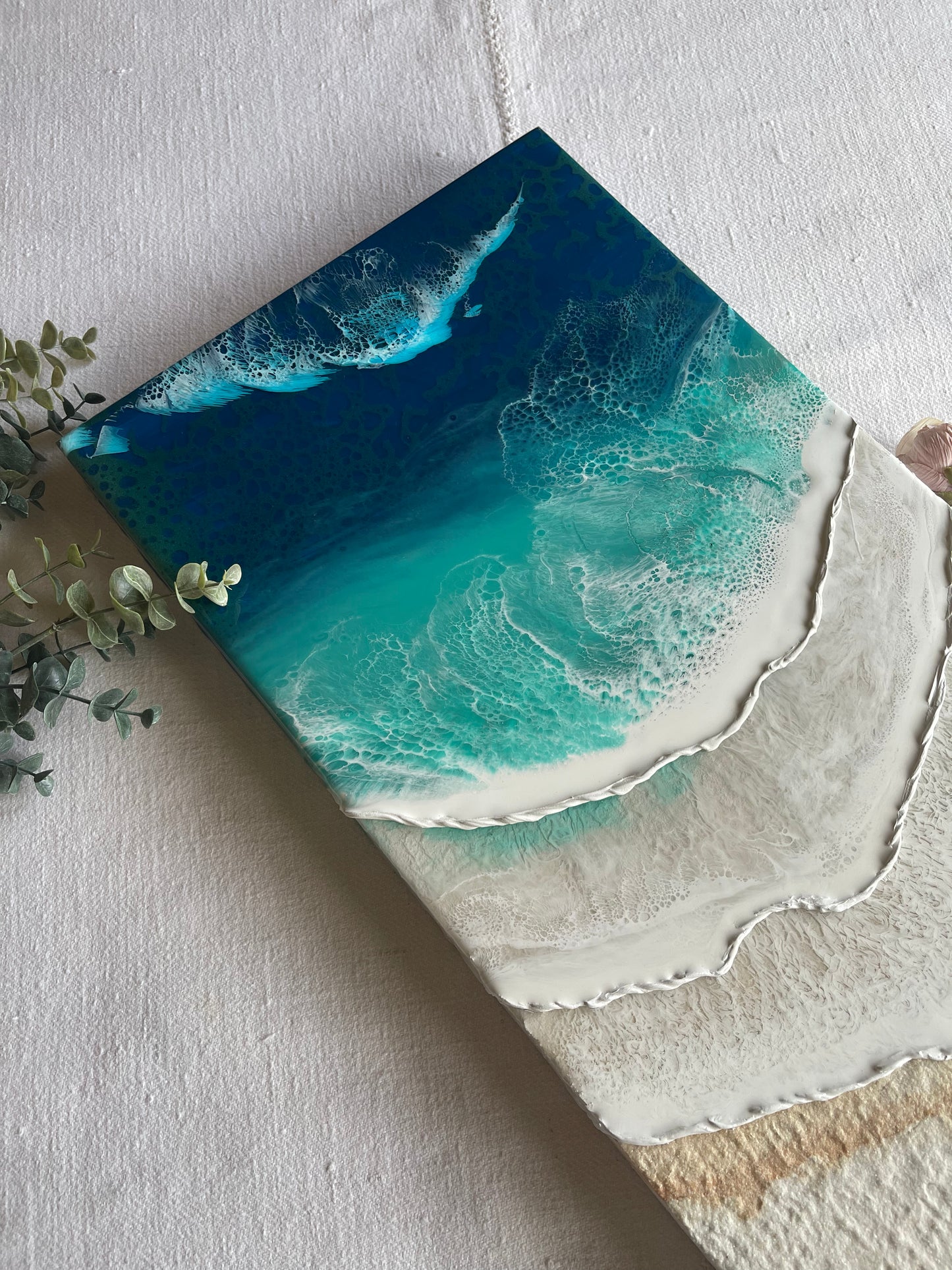 Resin art ocean waves/seascape wall art/painting