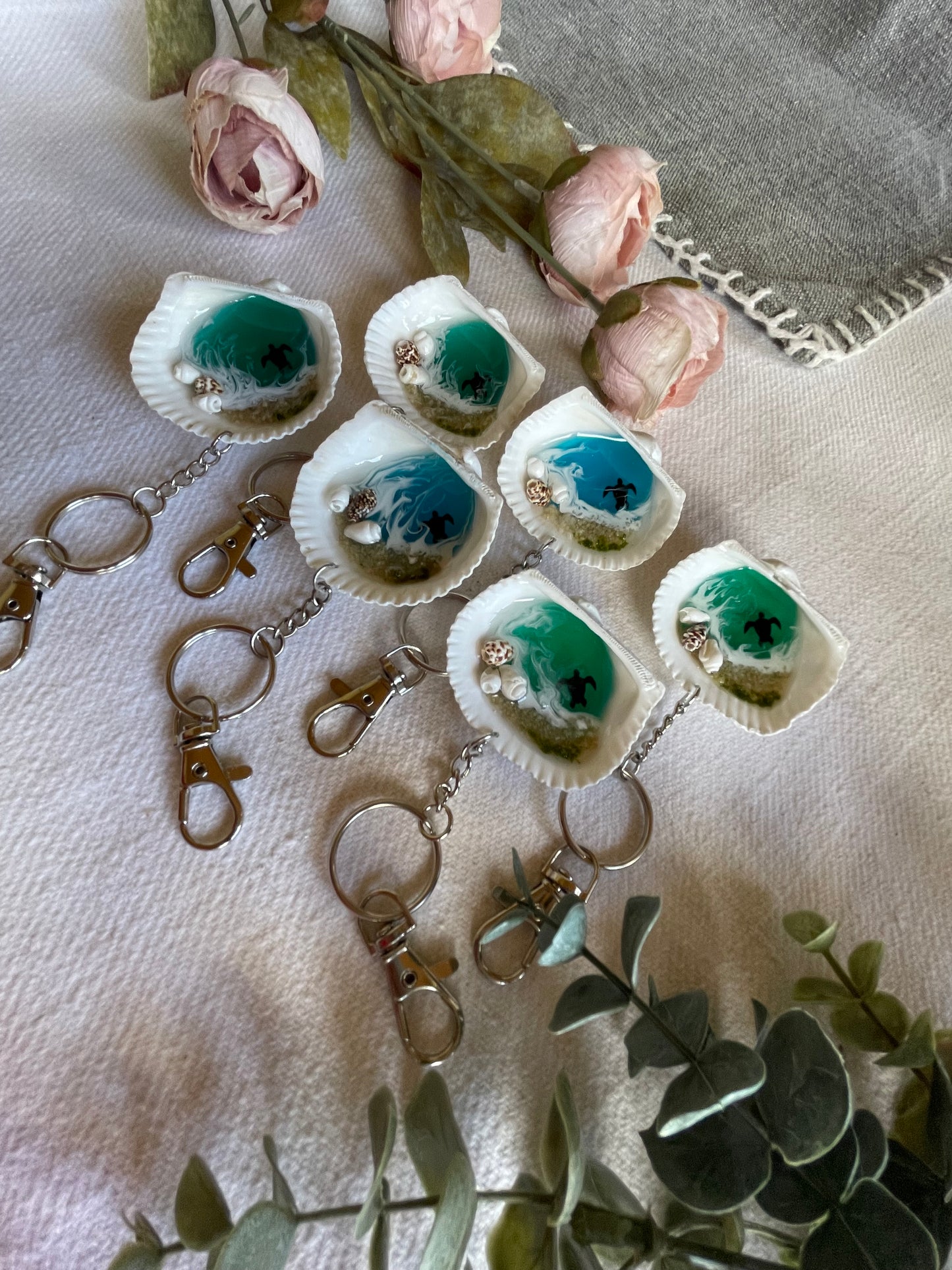 Seaside Serenity: Resin Ocean Keychains