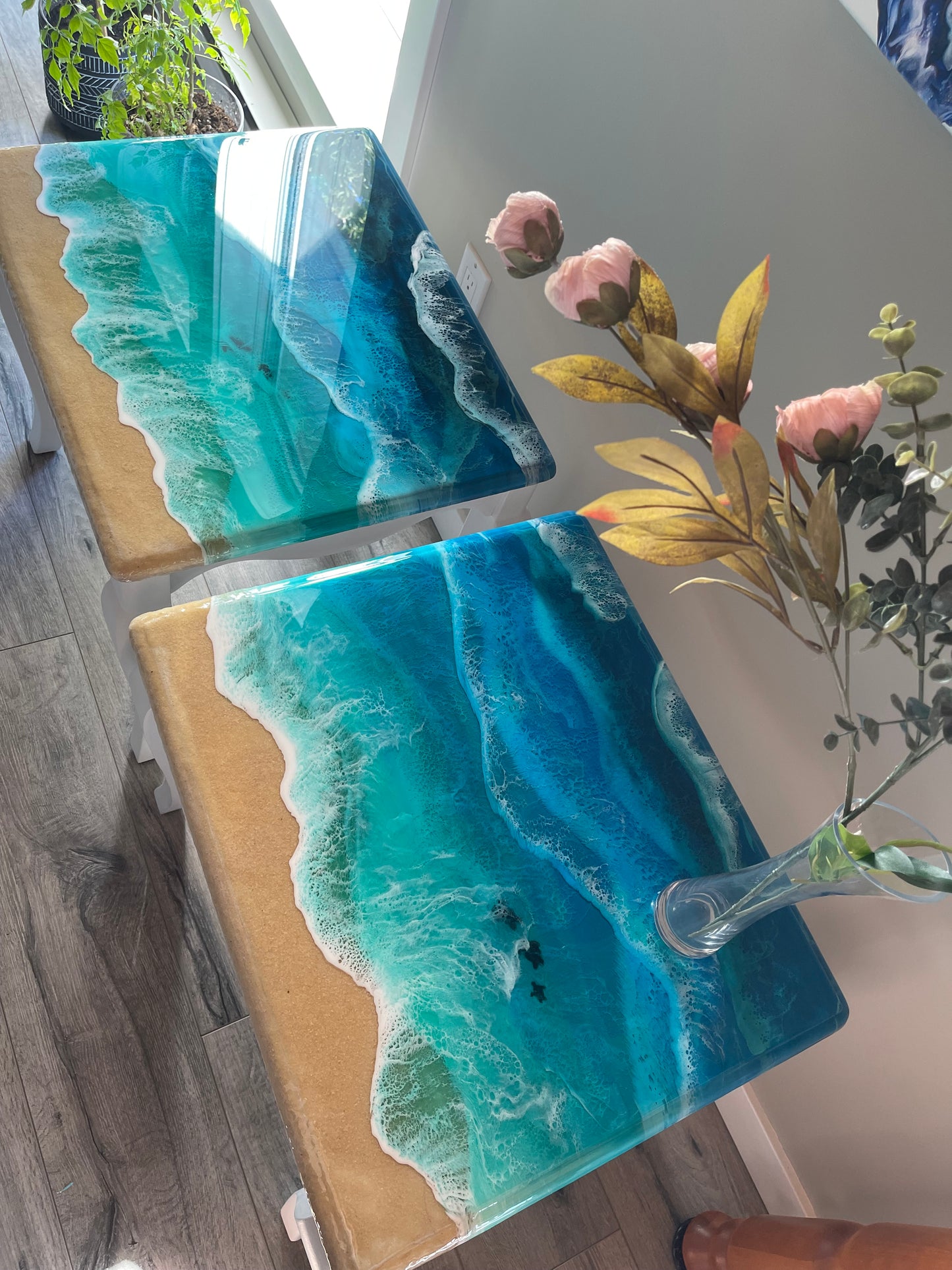 Custom quote - Resin ocean waves coastal décor wall art