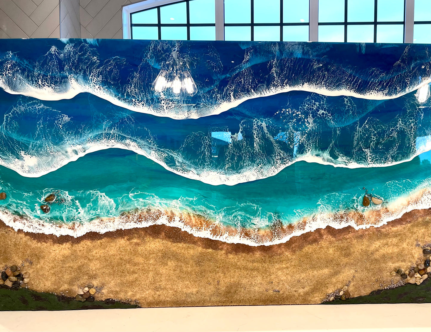 Custom quote - Resin ocean waves coastal décor wall art